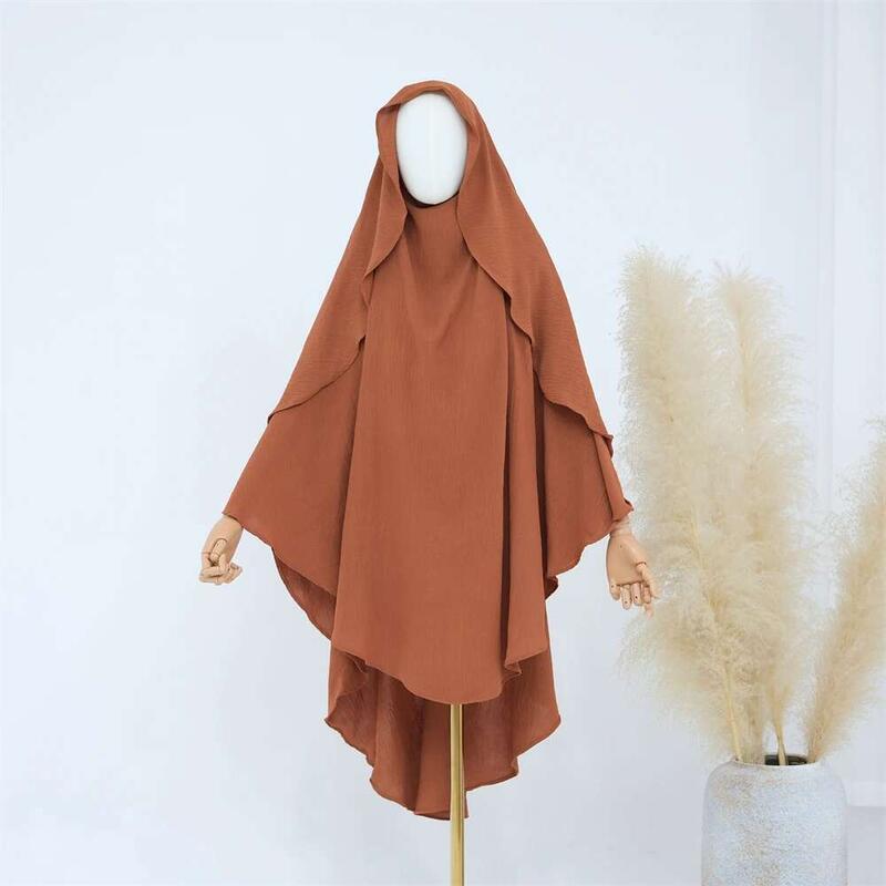 Product Introduction of Ramadan Solid Khimar Abaya Dubai Niqab Turkey Arabic Muslim Hijab Islam Prayer Clothes For Women Djellaba Turban Musulmans Femme 13