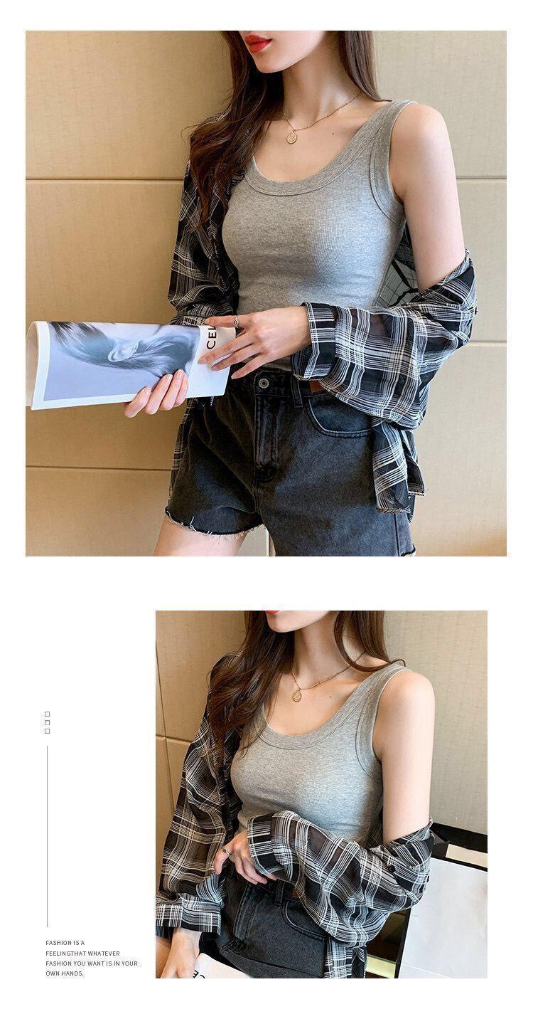 Product Introduction of Popular Versatile Anti-Exposure Sleeveless Inner Match Bottoming Camisole Women'S Summer Slim Fit Slimming Outside Wear Korean Style 11