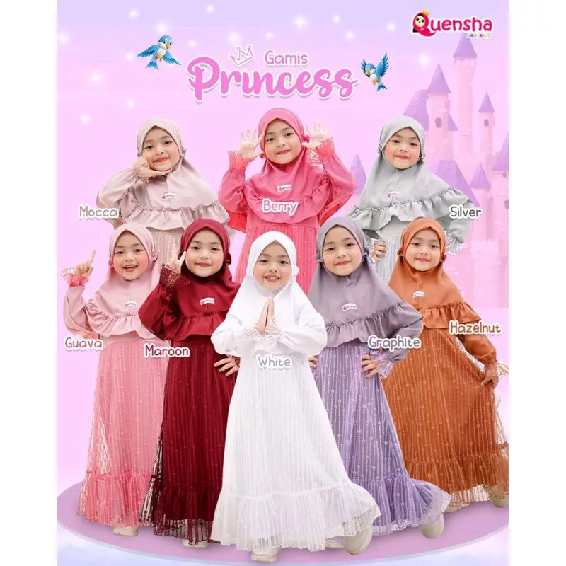 BIG SALE 2025 *GAMIS PRINCESS by Quensha Gamis bayi anak cantik gamis tutu Mewah Muslim Tile  Maroon Navy Lebaran Syari Pesta* 0