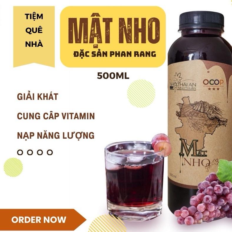 Mật nho Ninh Thuận Chai 500ml - Đặc sản Phan Rang Ninh Thuận - Giải khát bổ dưỡng và cung cấp vitamin - Tiệm Quê Nhà Siro