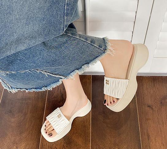 [VIDEO CẬN CHẤT]  dép đế cao 4cm cai su non nguyên khối đi nhẹ cực êm chân Nữ Shoes Cao Su ( còn xanh ạ ) 5