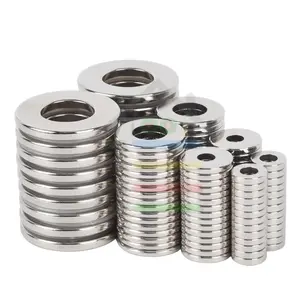 MAGNET NEODYMIUM MODEL DONAT N35 NdFeB ROUND MAGNET HOLE IN CENTER ( MIN 10 PC )