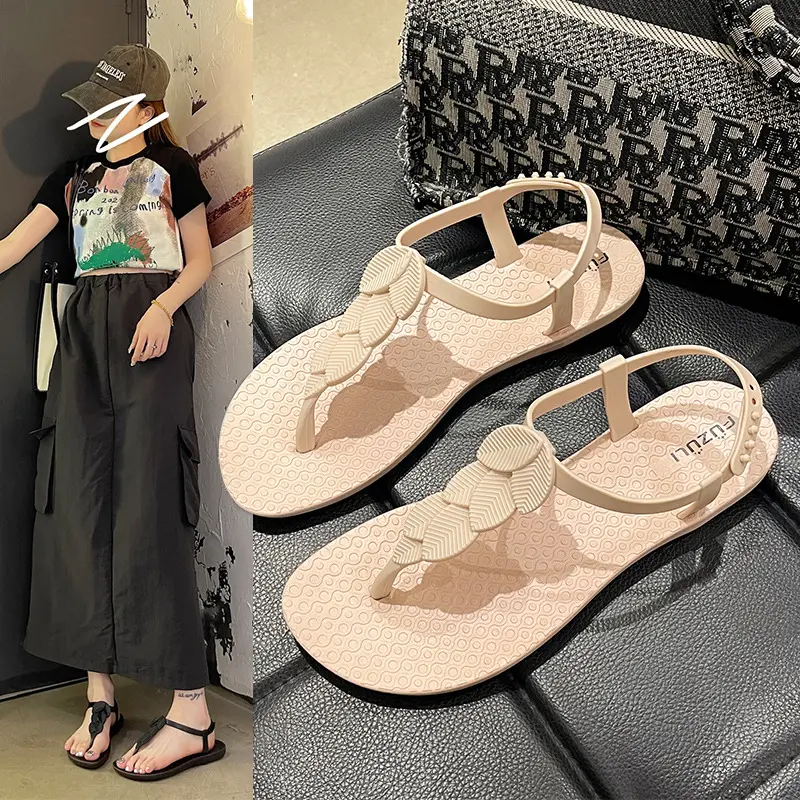 Dép Đế Bằng Dép Xỏ Ngón Cho Nữ, Thời Trang, Thường Ngày, Thích Hợp Cho Học Sinh, Dép La Mã Cỡ Lớn, Đi Biển Rỗng, Hàng Mới Về Mùa Hè 2025