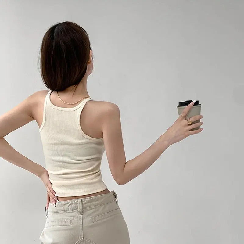 Áo Vest Ba Lỗ Hình Chữ I bó sát màu trơn Dây Mảnh bó sát Áo Hai Dây Thể Thao Ngắn Cropped Ôm Sát Cô Gái Nóng Bỏng Gợi Cảm Cho Nữ 1