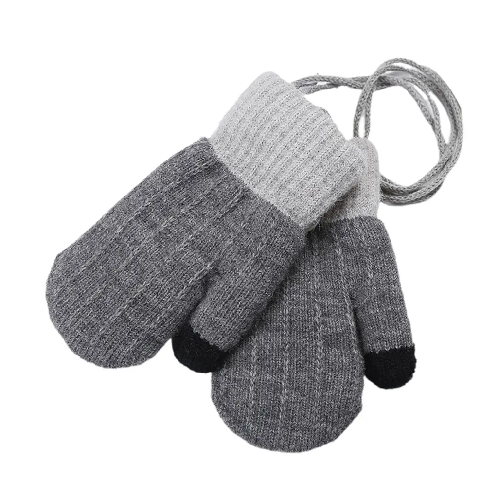 Kids Knitted Gloves Lined Fuzzy Fleece Glove Full Finger Mittens Party Supplies