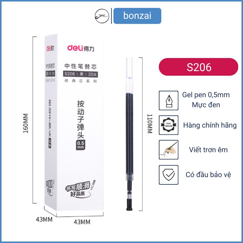 Ruột bút gel Deli ngòi 0,5mm đùng cho bút bi bấm A057B, A575, S101