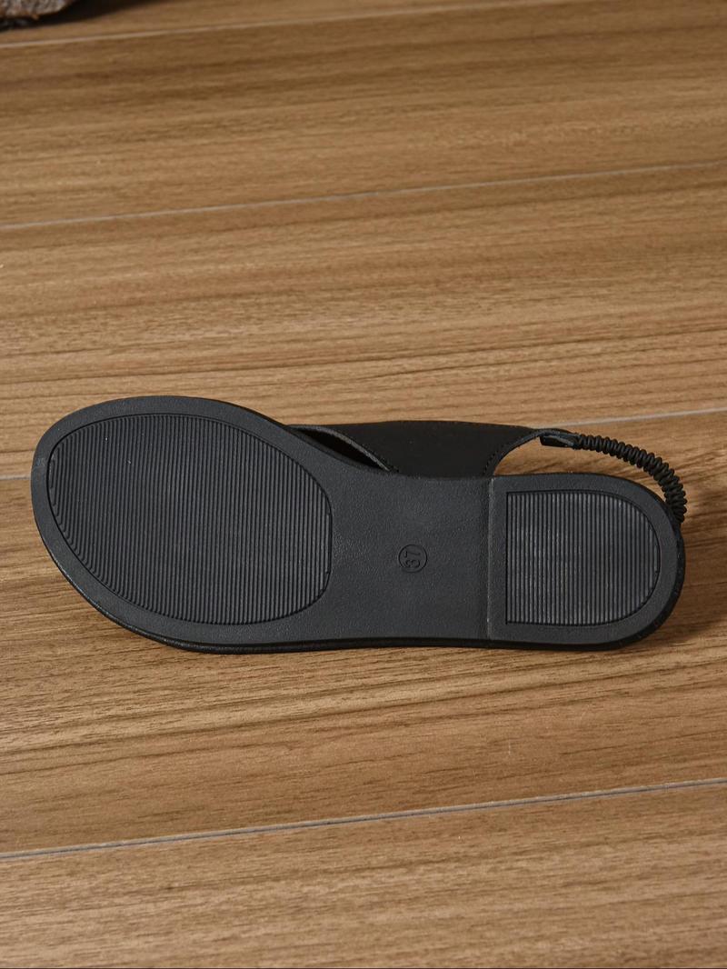Product Introduction of Women's Fashionable Plain Color Slip on Sandals, Casual Comfortable Flat Sandals for Summer, Lightweight Breathable Shoes for Daily Wear, Girl 2