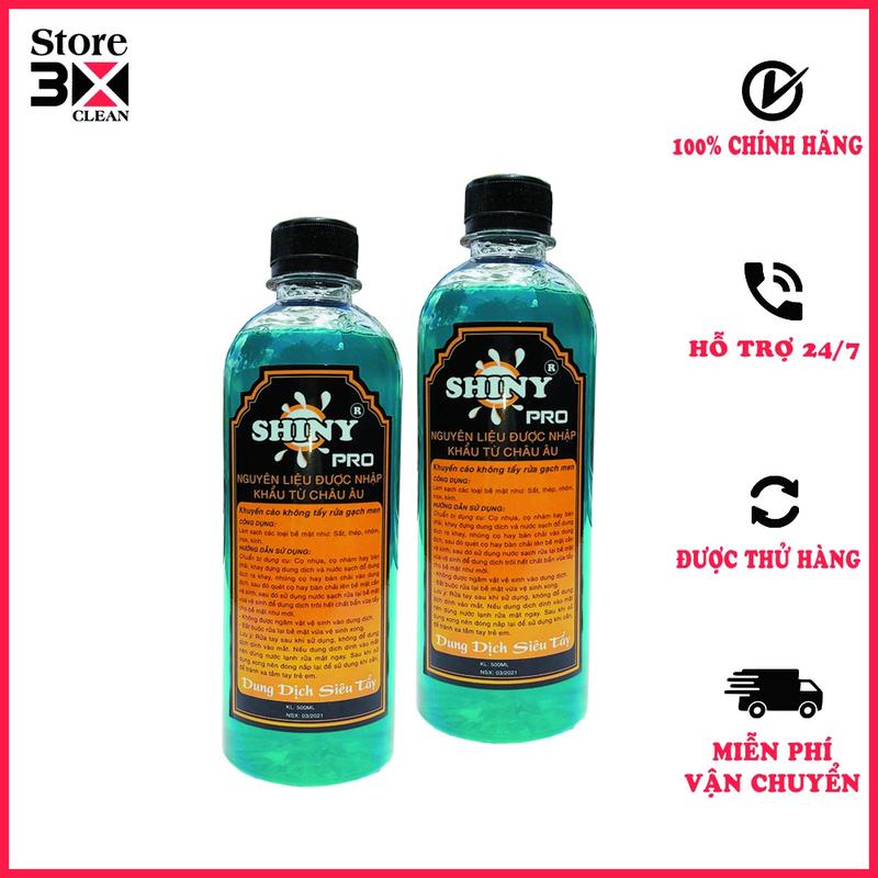 Nước rửa xe tẩy rỉ sét lốc máy Shiny Pro tẩy nhanh các vết rỉ sét gỉ sét tẩy rửa không chạm COMBO 2 CHAI