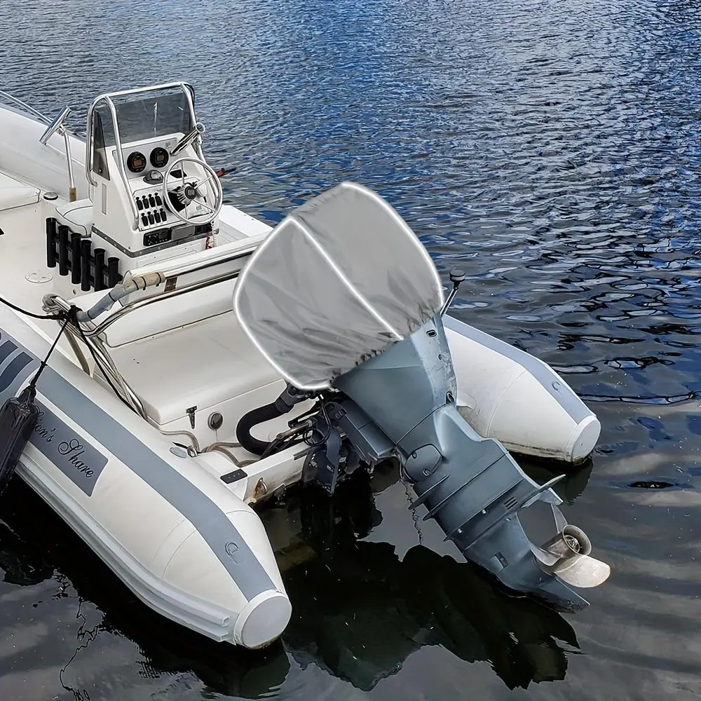 Boat Engine Cover, Adjustable Boat Engine Cover with Reflective Strip, Waterproof & Windproof Boat Engine Protector, Boat Accessories