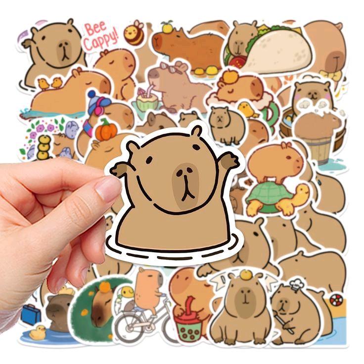 50pcs++ Sticker Capybara | CAPYBARA STICKER | Sticker hewan lucu | Sticker Aesthetic | Sticker Tumblr | Sticker Hiasan 0