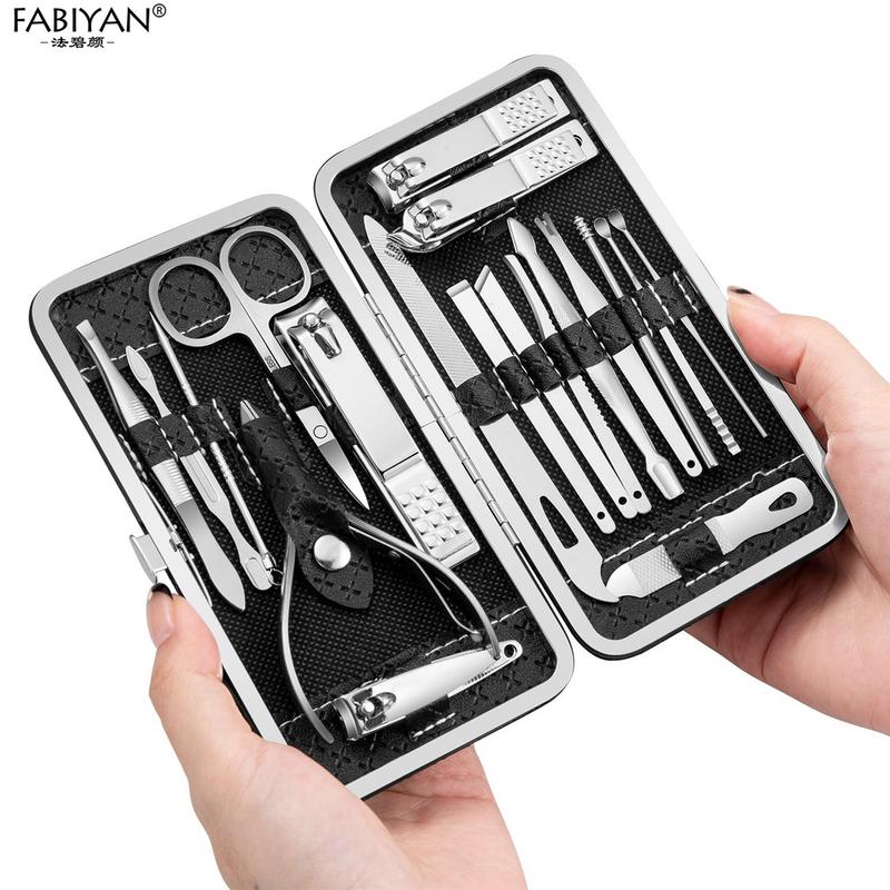 Bộ cắt móng tay 19 món thép inox không gỉ, sắc bén nhỏ gọn , hộp da cao cấp 6