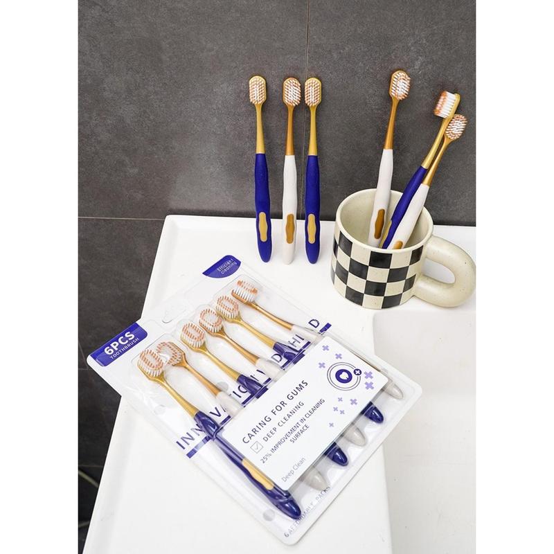 Product Introduction of 6/12/18Pcs New Ultra Soft Toothbrush Wide Head Ultra-Fine Bristles Household Toothbrush Set Anti-Slip Handle Deep Cleaning Oral Hygiene Daily Gum Health 32