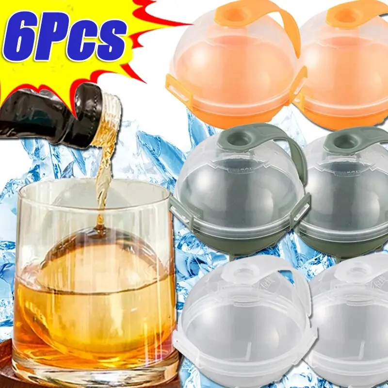 2/4/6Pcs Round Ice Ball Mold Ice Cream Food Grade Easy Demoulding Quick Ice Maker Molds Home Kitchen DIY Gadgets