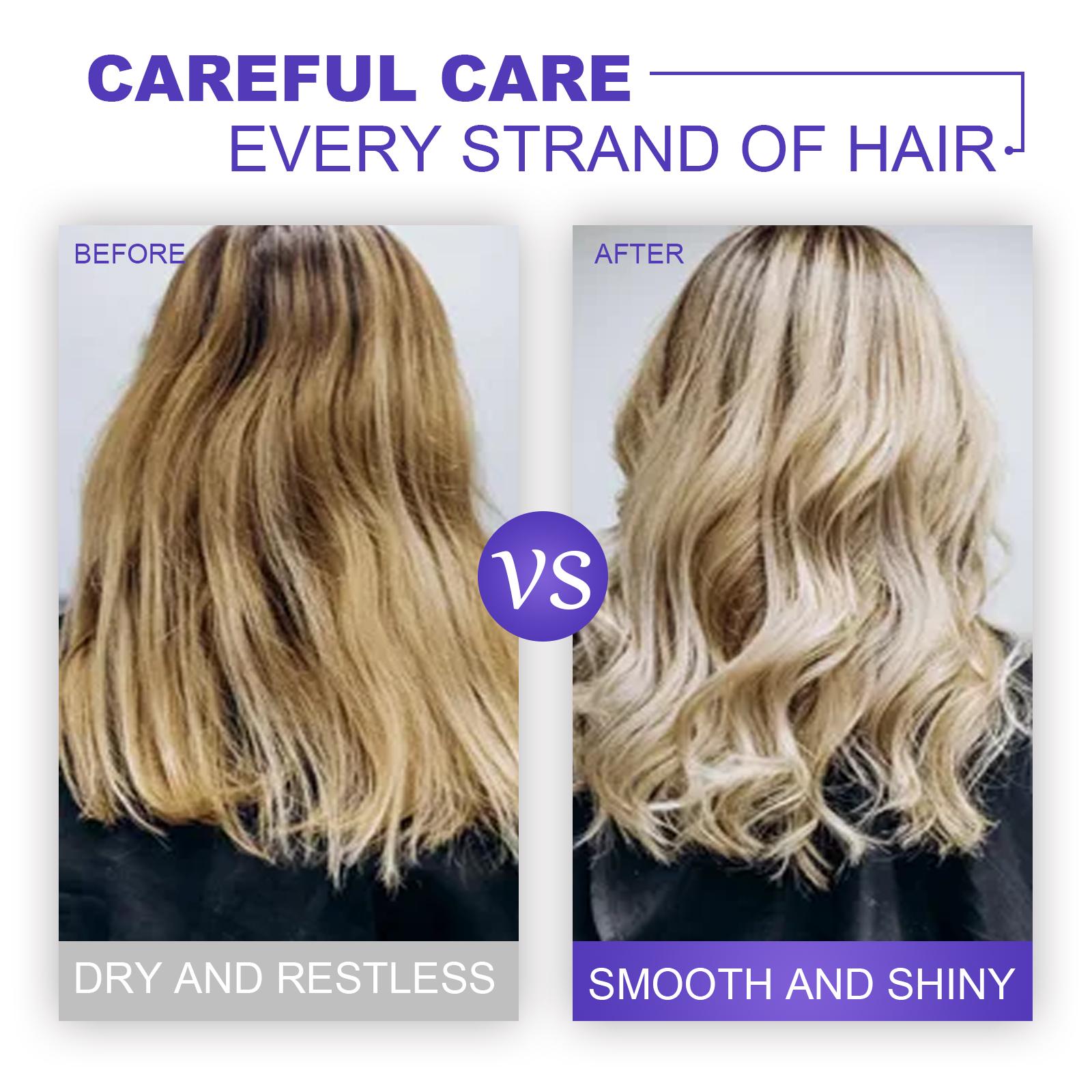 Masker Rambut Ungu EELHOE Melembapkan Ujung Rambut Terbelah, Rambut Kering Perm, dan Masker Melembapkan Rambut Halus Conditioner Vitamin Haircare Shampoo Perawatan Ketombe Kutu