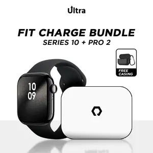 [Fit Charge Bundle] UltraWatch Series 10 & Ultra PRIME Pro 2 - Amoled Display Smartwatch and Bluetooth 5.3 TWS Auto Pop-up - by Ultra Indonesia