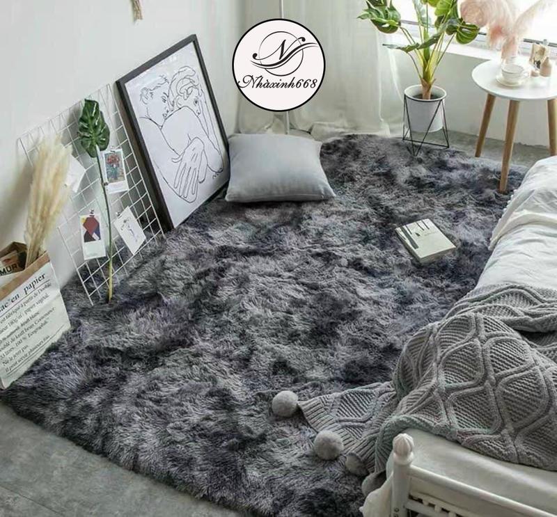 Thảm Lông 1m6x2m Trải Sàn Decor Phòng Khách Phòng Ngủ Kích Thước To Nhất
