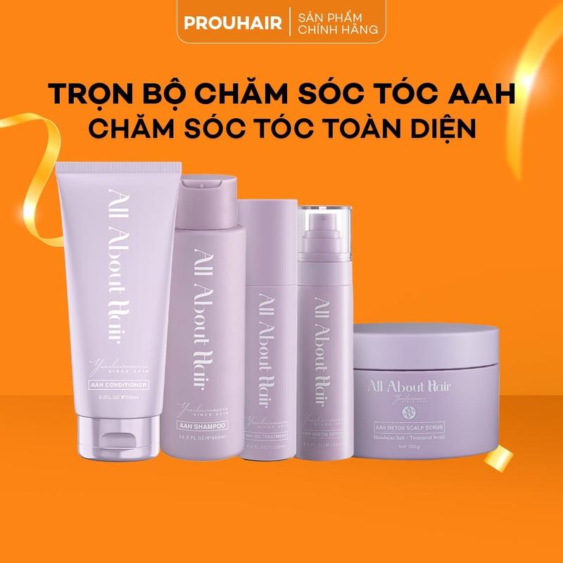 Bộ 5 Sản Phẩm Tinh Chất Ủ Tóc, Muối Tẩy TBC, Dầu Gội, Dầu Xả, Xịt Dưỡng Chăm Sóc Tóc All About Hair