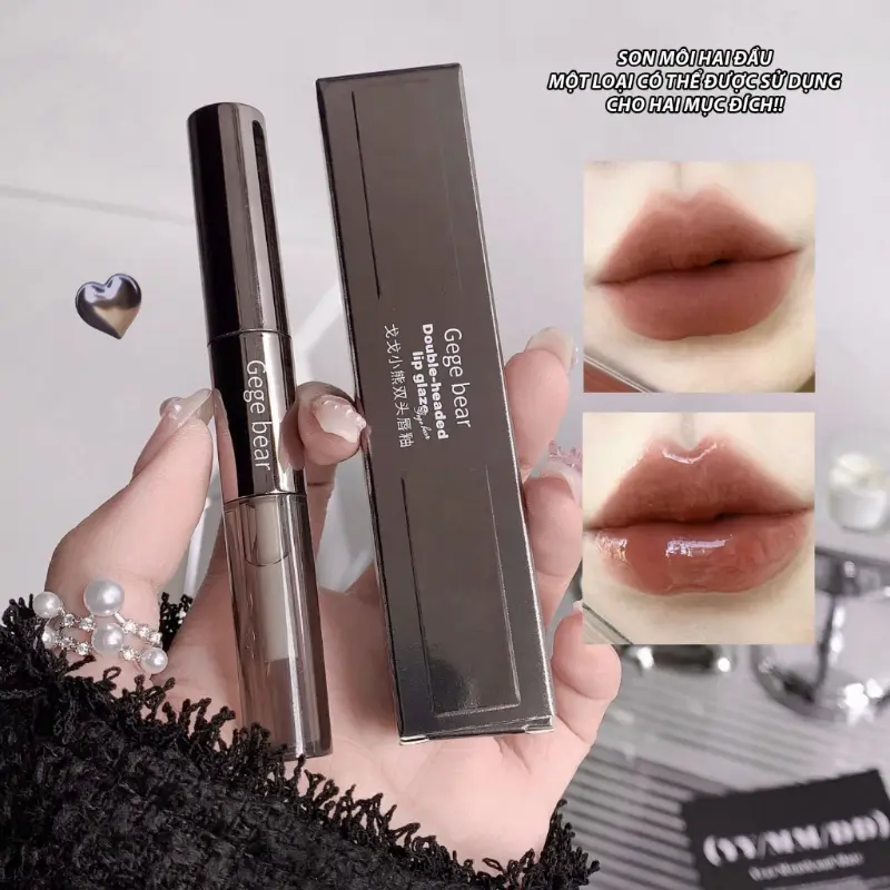 Son môi 2 đầu GEGEBEAR lì và bóng, kết hợp siêu đẹp S-GG-2D 2