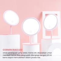 Gambar DoraHomi Cermin Rias LED Mirror Bulat Tombol Touch Screen Kaca Makeup - Pink Non LED dari Telixmart Indonesia Kota Administrasi Jakarta Timur 4 Tokopedia