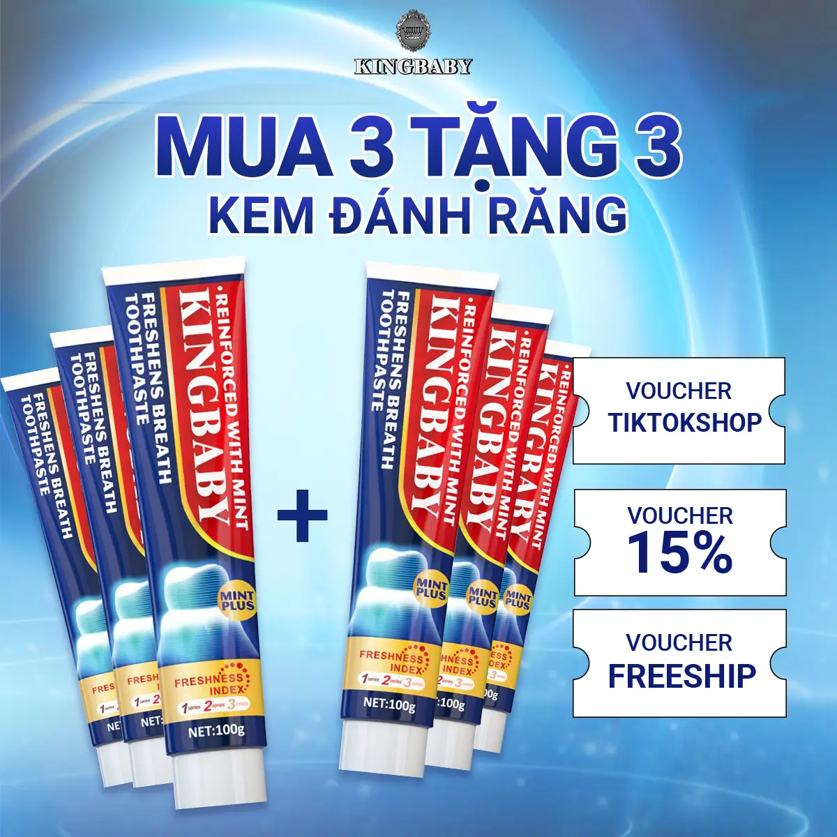 [MUA 3 TẶNG 3] Kem Đánh Răng KINGBABY Bạc Hà, Đào Mật & Hoa Anh Đào Làm Thơm Miệng Và Giảm Mùi Hôi Miệng (100g)