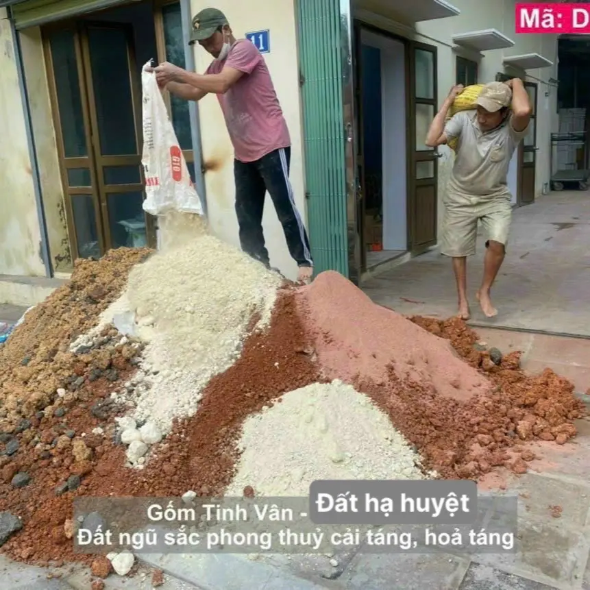 1 kg đất ngũ sắc tâm linh, phong thuỷ, sang cát, bốc mộ, cải táng, hàn long mạch, fengshui land Gốm Tinh Vân Bát Tràng