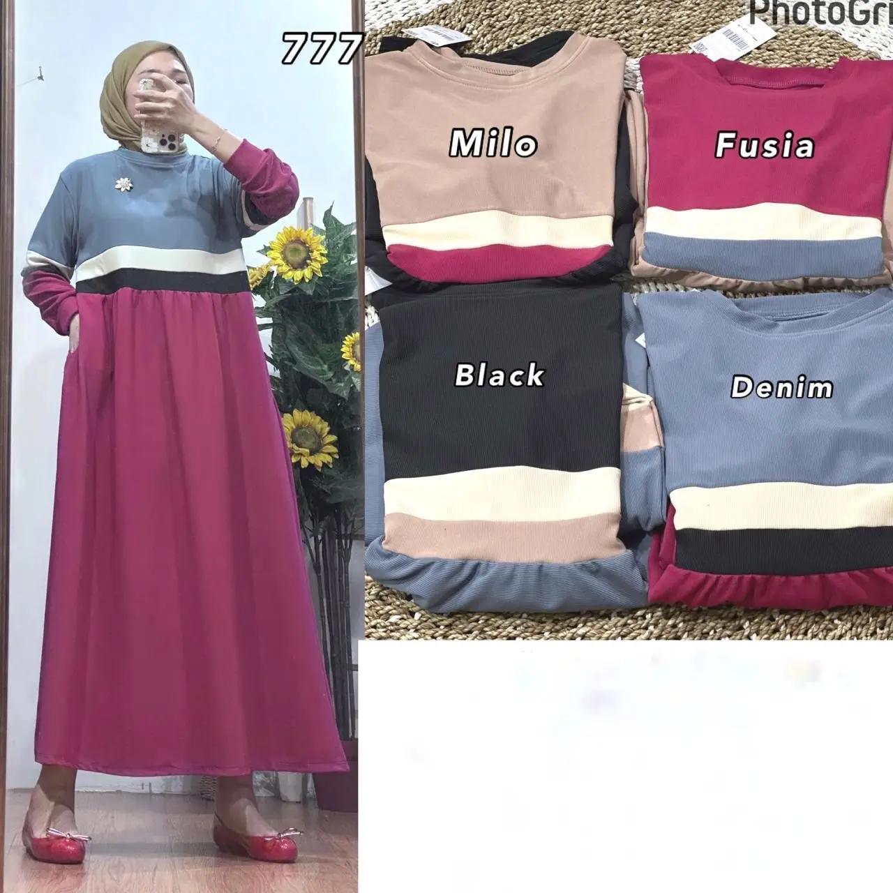 Gamis knit hanover premium wanita Polos Setrip Lembut Muslim Panjang Dress