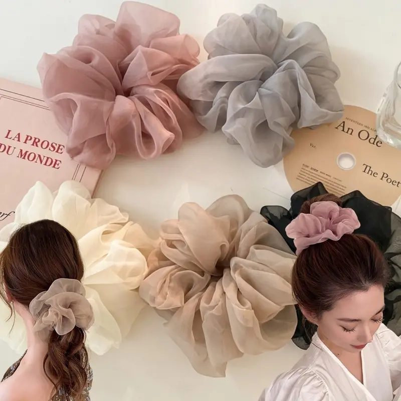 Scrunchie Voan, Phong Cách Ngọt Ngào Và Nhẹ Nhàng, Dây Buộc Tóc Thanh Lịch Và Dễ Phối Đồ Dây Buộc Tóc, Phong Cách Công Chúa Thanh Lịch Kiểu Pháp, Phụ Kiện Tóc Nữ Women 0
