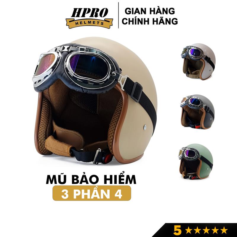 Mũ bảo hiểm 3 4 đầu Sundy Helmet nhiều màu sắc thời trang cá tính Freesize 54-58cm kèm kính UV phi công m ũ bao hiem mubaohiem cute fullface