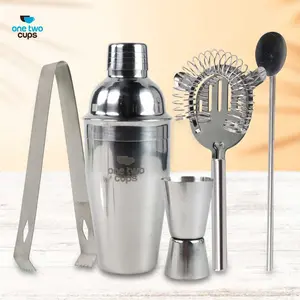 One Two Cups 5in1 Bartender Cobbler Cocktail Shaker Set 550ml - BA017 Alat Buah Peralatan Stainless