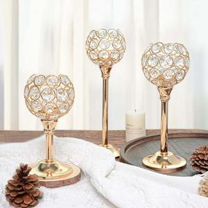 Conjunto de portavelas de cristal, 3 unidades por set, decoración del hogar resistente al viento para bodas, centro de mesa elegante para cualquier ocasión, adornos