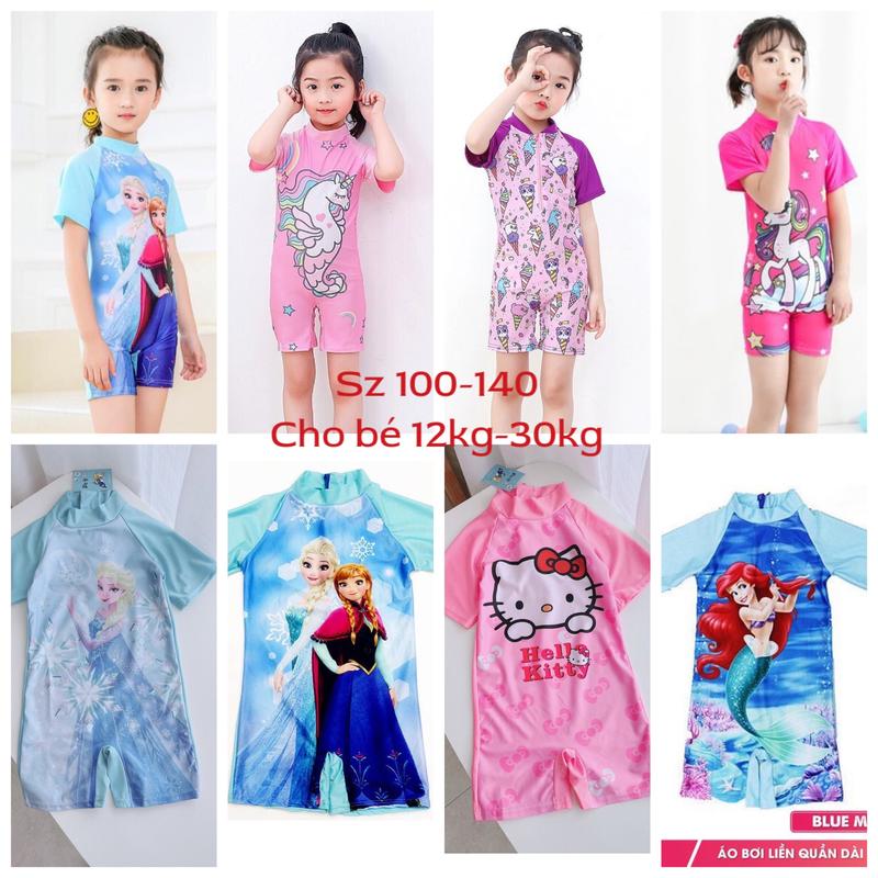 (hàng QC, sẵn) Bộ bơi liền cho bé gái Elsa sz 10-28kg đồ bơi trẻ em nữ công chúa sz 100-140 (giao hỏa tốc) bikini váy