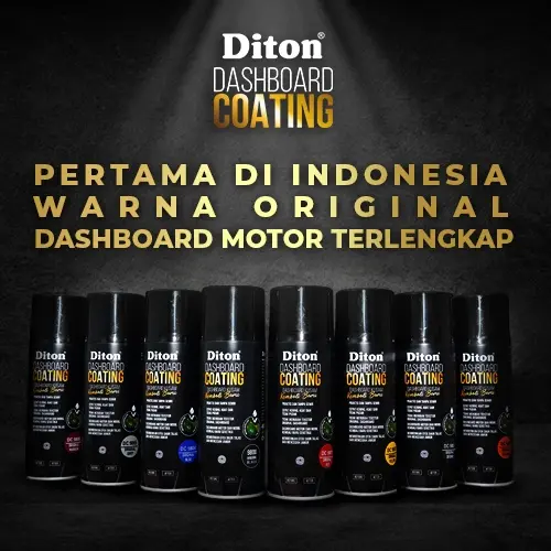 DITON Premium Dashboard Coating Cat Pilox Motor dan Mobil (Original Black Red Yellow Orange Blue Grey Maroon Brown (400cc) 2