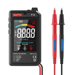 Multímetro digital inteligente NJTY T3, multímetro de rango automático, multímetro para medir voltaje y resistencia, multímetro recargable con reconocimiento de línea activa