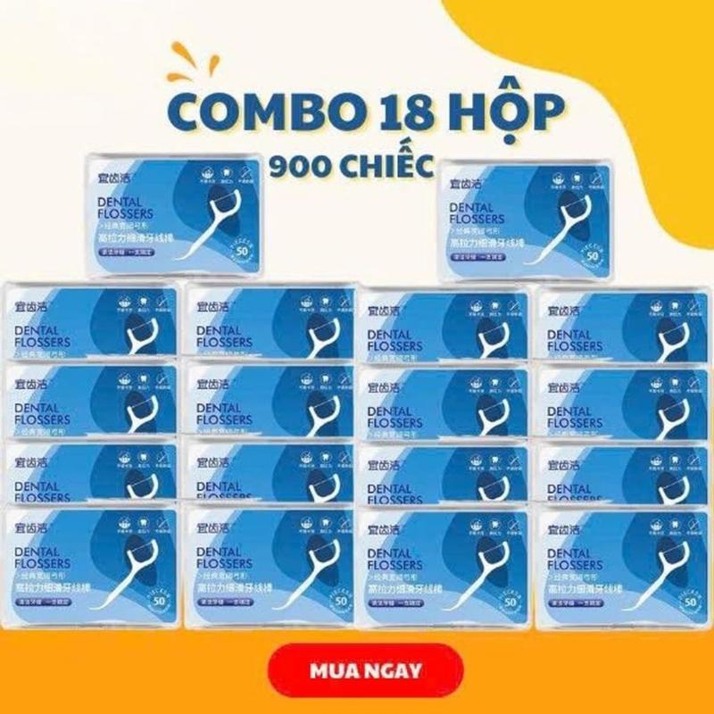 Combo 18 Hộp 18 Hộp 900 Chiếc Tăm Chỉ Nha Khoa Tiệt trùnġ Tăm Nha Khoa Vệ Sinh Kẽ Răng Chuyên Dụng tăm chinhakhoa