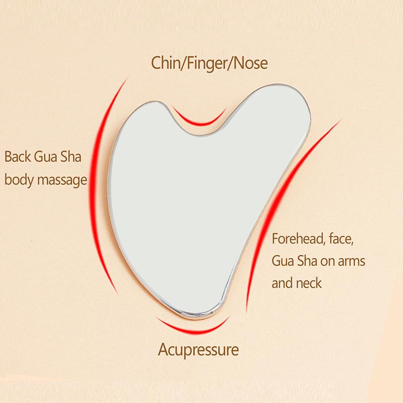 1PC Stainless Steel Gua Sha Scraper Massager For Face Neck Body Guasha Massage Tool Facial Skin Care Guasha Board Face Massager 4