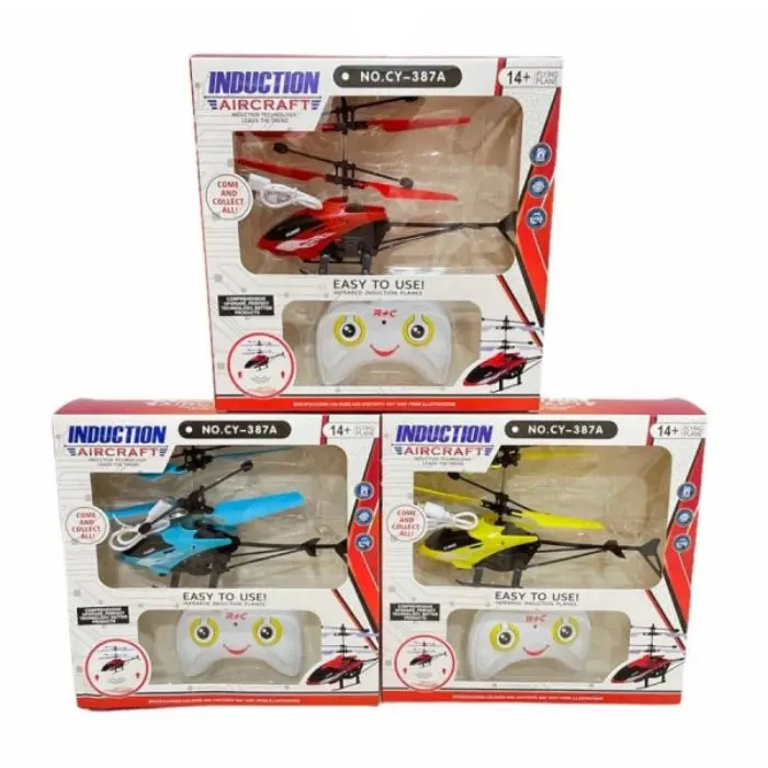 Helicopter Warna Transparan LED Mainan Helikopter Terbang RC Remote Control Sensor Tangan