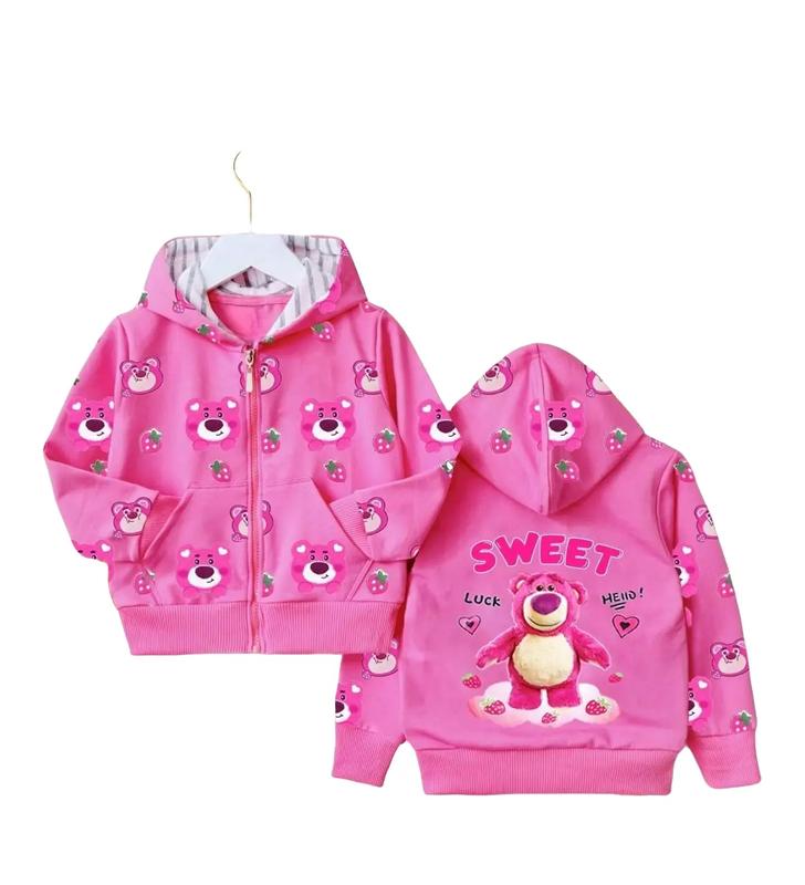 10kg - 38kg áo khoác cho bé gái 1 tuổi - 12 tuổi chất da cá cotton chình phẩm mềm mịn mát thấm hút mồ hôi in họa tiết rất xinh xắn Nón áo  khoác áo  khoác