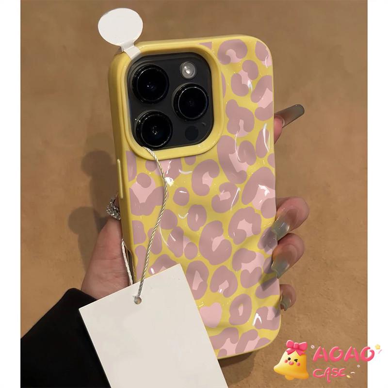 Case HP Untuk Vivo Y04 Y04S Y19s Pro Y29 Y28 Y03 Y18 Y28s Y17s Y19 Y29S Y19S Y17 Y12 Y15 Y16 Y15s Y02 Y12i Y21 Y20 Y20S Y12S Y91C Y27s Y22 Y35 Y91 Y93 Y95 Y36 Mode Kreatif Motif Macan Tutul Merah Muda Cinta Hati Gelombang Ruffle Air Mengkilap Soft Cover