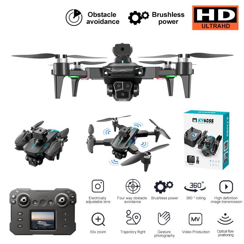 KY605S-6 Drone – 4K Three Camera Foldable Drone with Obstacle Avoidance