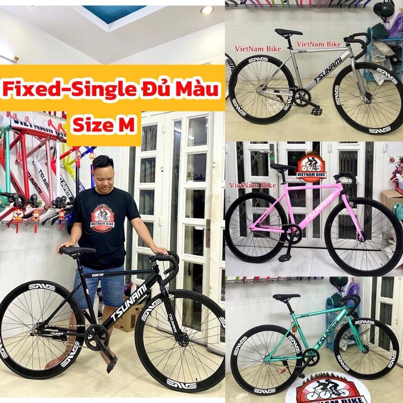 Xe Đạp Thể Thao Fixed Gear Và Single Tsunami SNM100 Custom, đủ màu cho khách  chọn ( kèm strap và dụng cụ lắp ráp) Gắn Xe Đạp Đạp Xe Đạp Sports