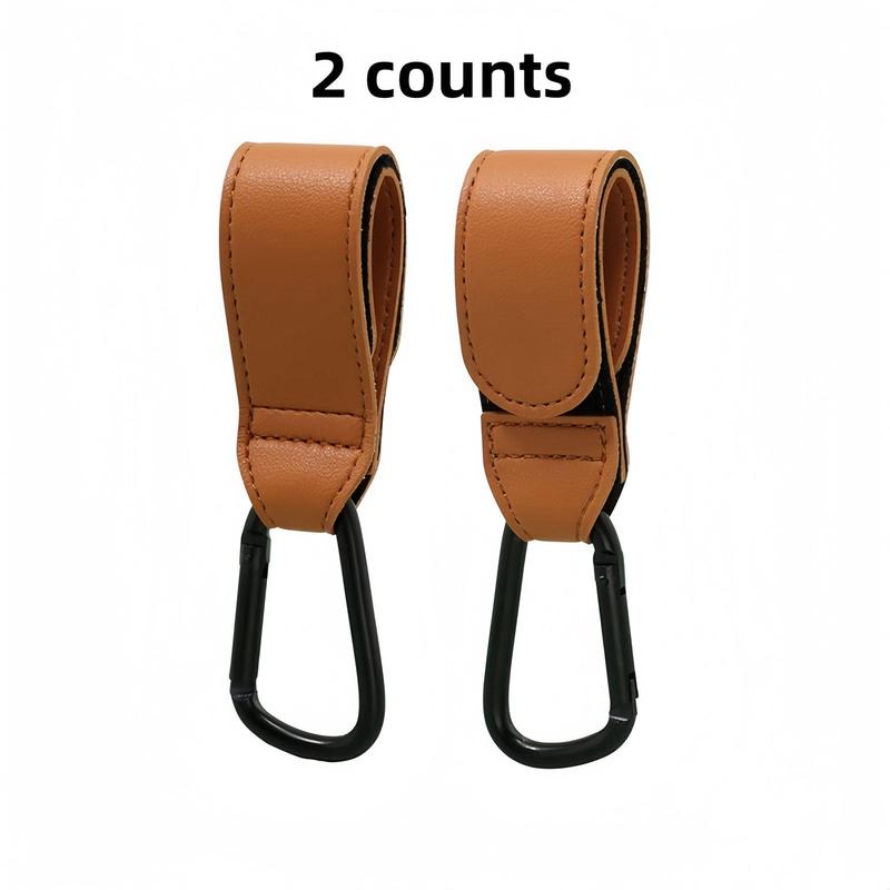 Product Introduction of 2pcs Baby Car Seat Hook, Faux Leather Accessories Stroller Hook For Hanging Bags, Easy To Use, Baby Storage & Organizers Supplies 12