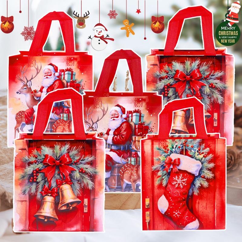 Product Introduction of 1/4Pcs Merry Christmas Socks Elk Tote Bags Cartoon Santa Claus Snack Cookies Gifts Bags New Year Party Festivals Decor 18