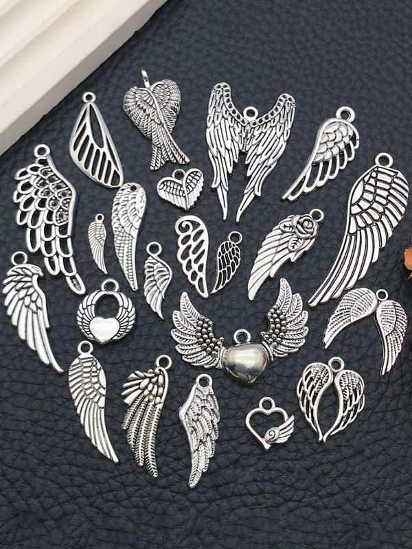 Mixed Style Angel Wing Design Pendant, Fashionable Jewelry Accessories for Bracelet & Necklace & Earrings Making, DIY Jewelry Making Accessories 4