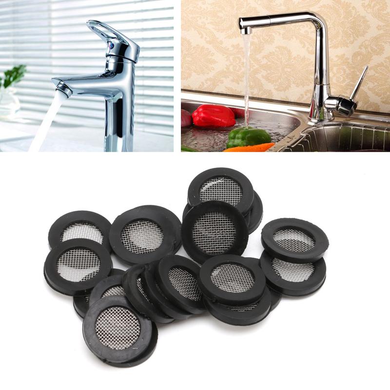 20 Pieces Stainless Steel Filter Screen Rubber Seal Ring Washer Filter Gasket 1
