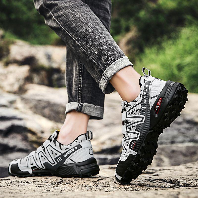 Product Introduction of 2023 Cross-Border Hiking Shoes Men's plus Size Lightweight Casual Mountain Running Shoes Riding plus Size Outdoor Hiking Shoes Non-Slip 19