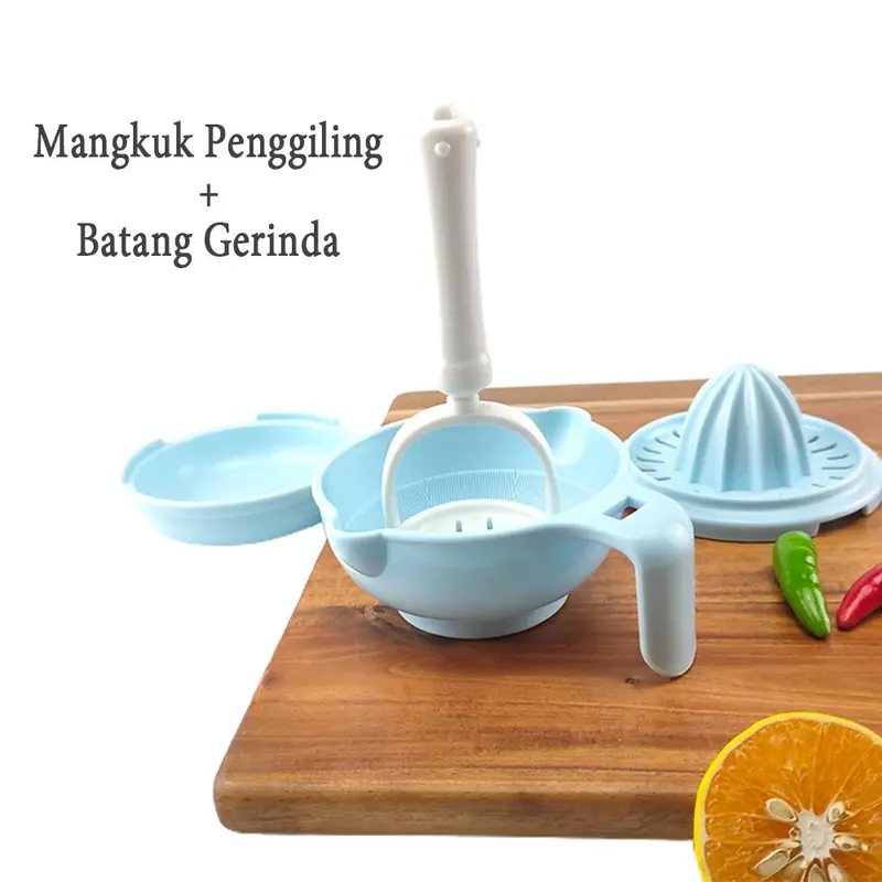 HARCOO ONLINE - Alat Pembuat Mpasi Makanan Maker Bayi Mangkok Bayi Untuk Menghaluskan Menumbuk 10in1 BPA Free 5