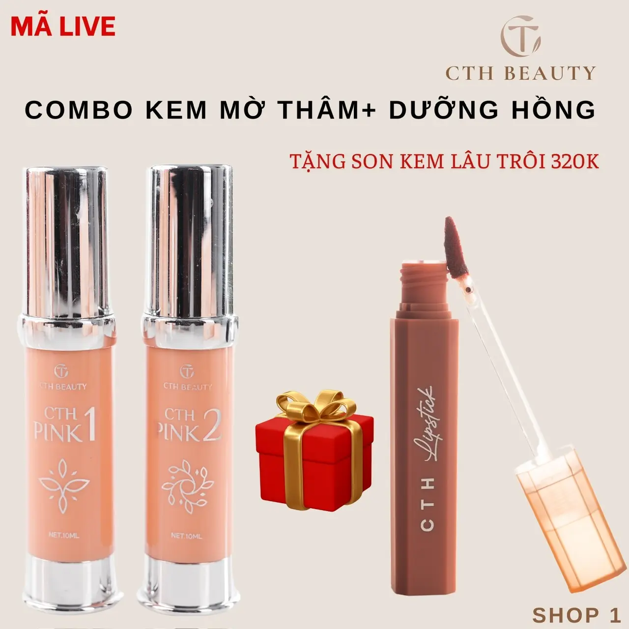 MÃ LIVE Combo kem dưỡng hồng + kem mờ thâm kích hồng- Hồ Thương CTHPink