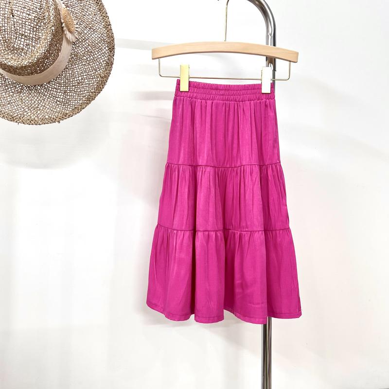 HN230045_ Chân váy 3 tầng xòe cho bé gái và mẹ chất liệu mềm mát có 6 màu