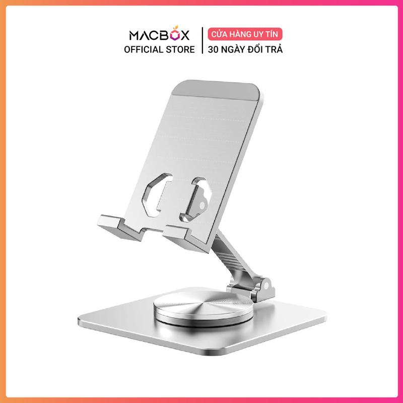 Giá đỡ điện thoại, iPad, iPhone, máy tính bảng tablet hợp kim nhôm chân xoay 360 gấp gọn Macbox Cao Su Titan