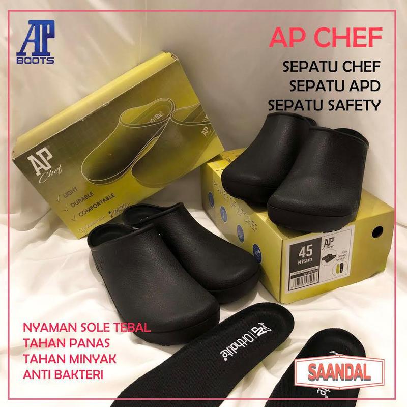 Sepatu Chef Safety AP Boots Chef Shoes Pria Hitam Karet - Shop | Tokopedia